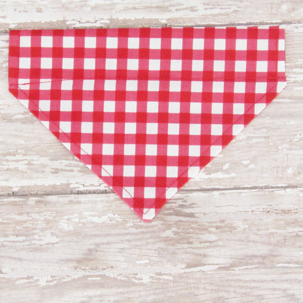 Red Buffalo Plaid Pet Bandana- Fits Over Collar 4 Sizes Available (Copy) - Hold It!