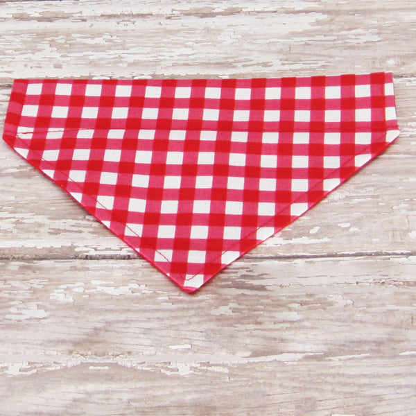 Red Buffalo Plaid Pet Bandana- Fits Over Collar 4 Sizes Available (Copy) - Hold It!