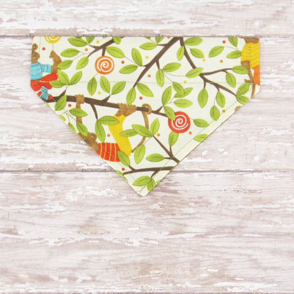 Monkeying Around Pet Bandana- Fits Over Collar 4 Sizes Available - Hold It!