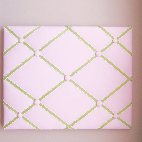 16"x20" Memory Board or Bow Holder-Pink & Lemongrass Green
