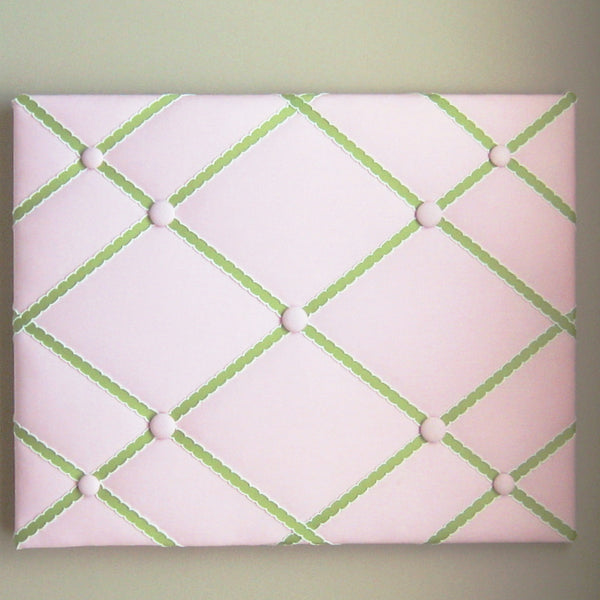 16"x20" Memory Board or Bow Holder-Pink & Lemongrass Green