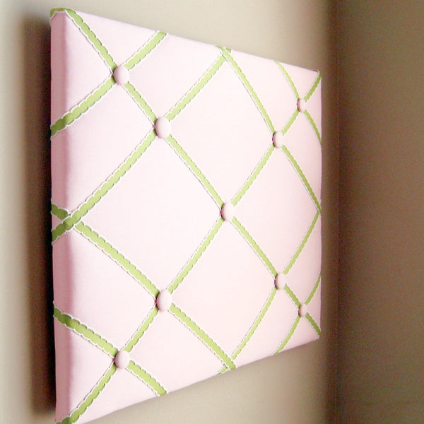 16"x20" Memory Board or Bow Holder-Pink & Lemongrass Green