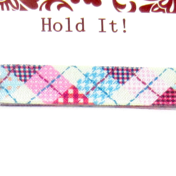 5 yards Tartan Plaid Fold Over Elastic