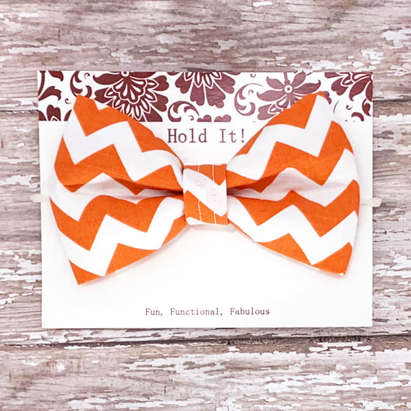 Orange Chevron Pet Bow Tie or Sailor Bow-4 Sizes Available