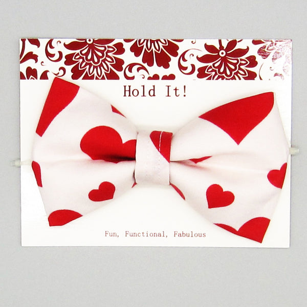 Red Hearts Pet Bow Tie or Sailor Bow-4 Sizes Available