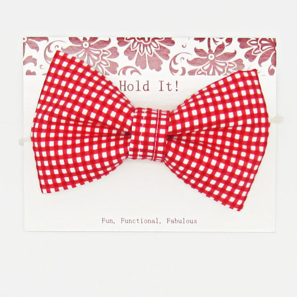 Red Gingham Pet Bow Tie or Sailor Bow-4 Sizes Available