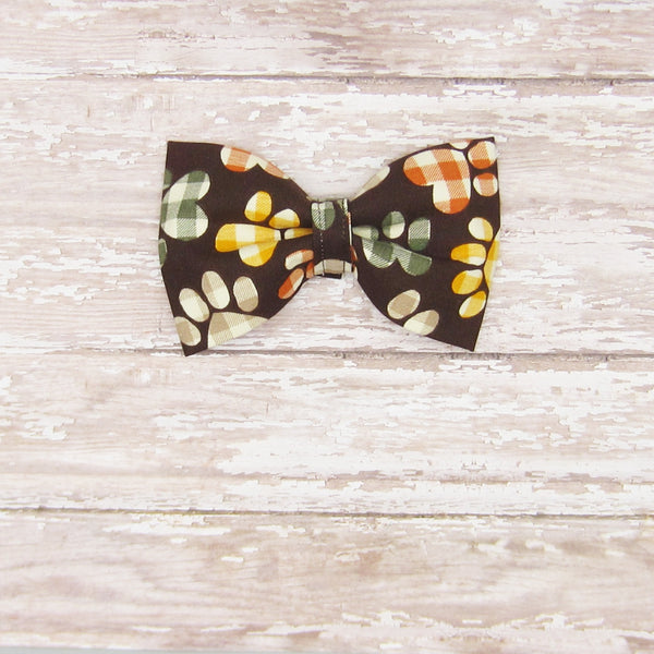 Fall Paw Prints Pet Bow Tie or Sailor Bow-4 Sizes Available