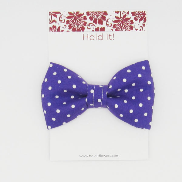 Purple Mini Polka Dot Pet Bow Tie or Sailor Bow-4 Sizes Available