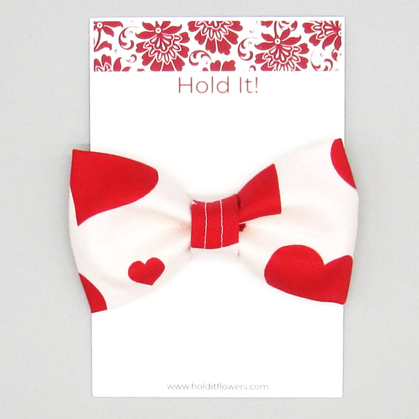 Red Hearts Pet Bow Tie or Sailor Bow-4 Sizes Available
