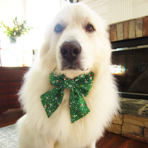 Snowflake Pet Bow Tie or Sailor Bow-4 Sizes Available