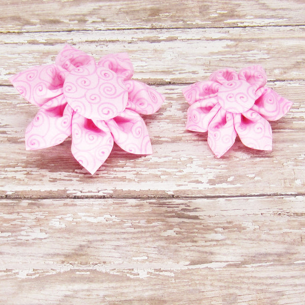 Pink Swirl Flower For Pet Collar-4 Sizes - Hold It!