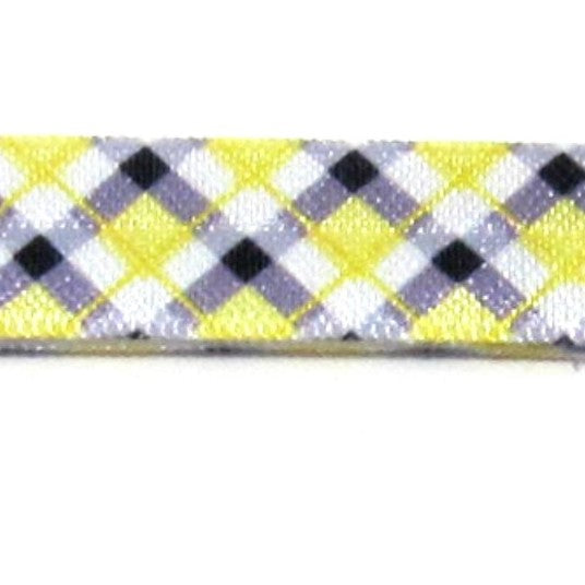 5 yards Tartan Plaid Fold Over Elastic