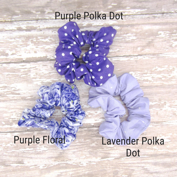 Set of 5 Lavender & Purple Scrunchies