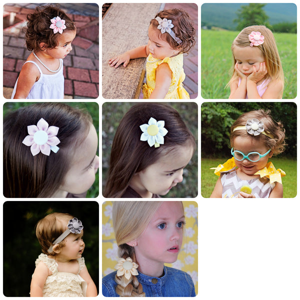 Kanzashi Fabric Flower Hair Clips - Choose from 11 Sets!