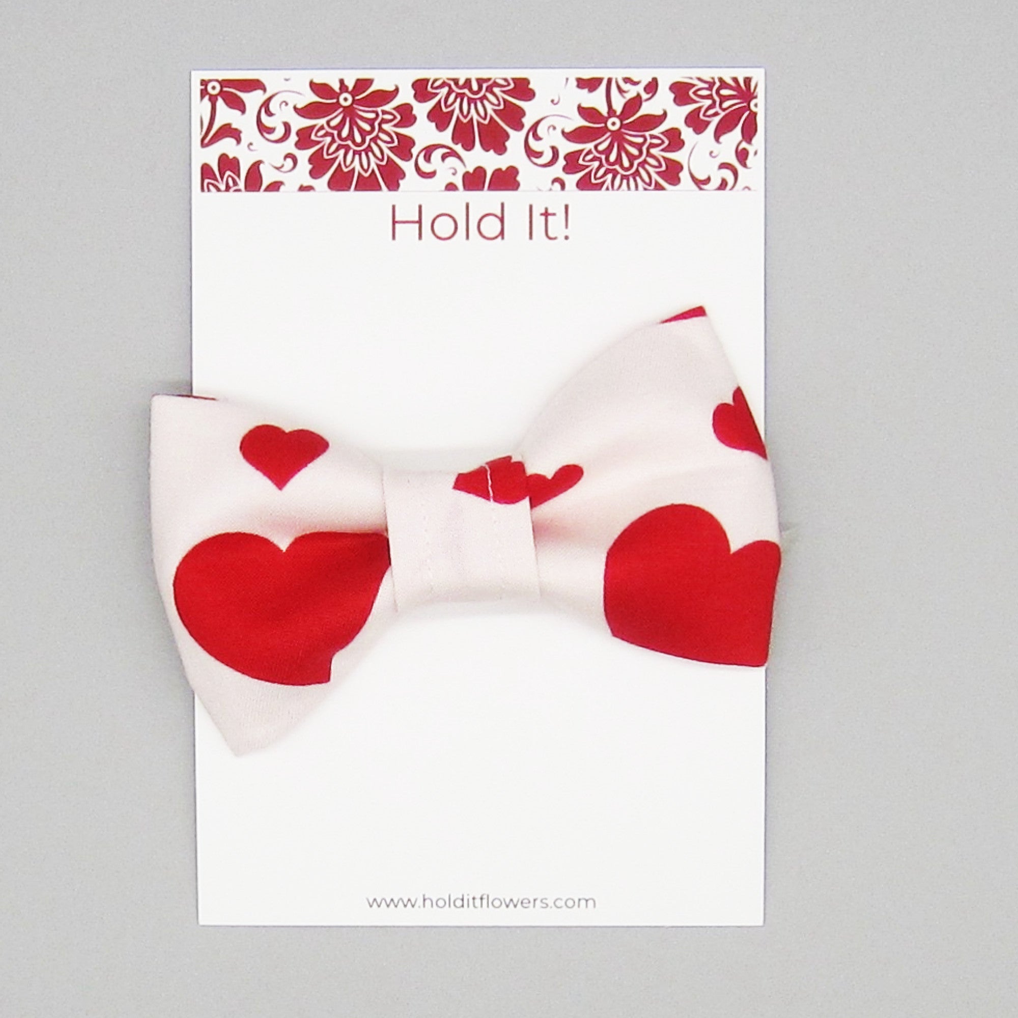 Red Hearts Pet Bow Tie or Sailor Bow-4 Sizes Available