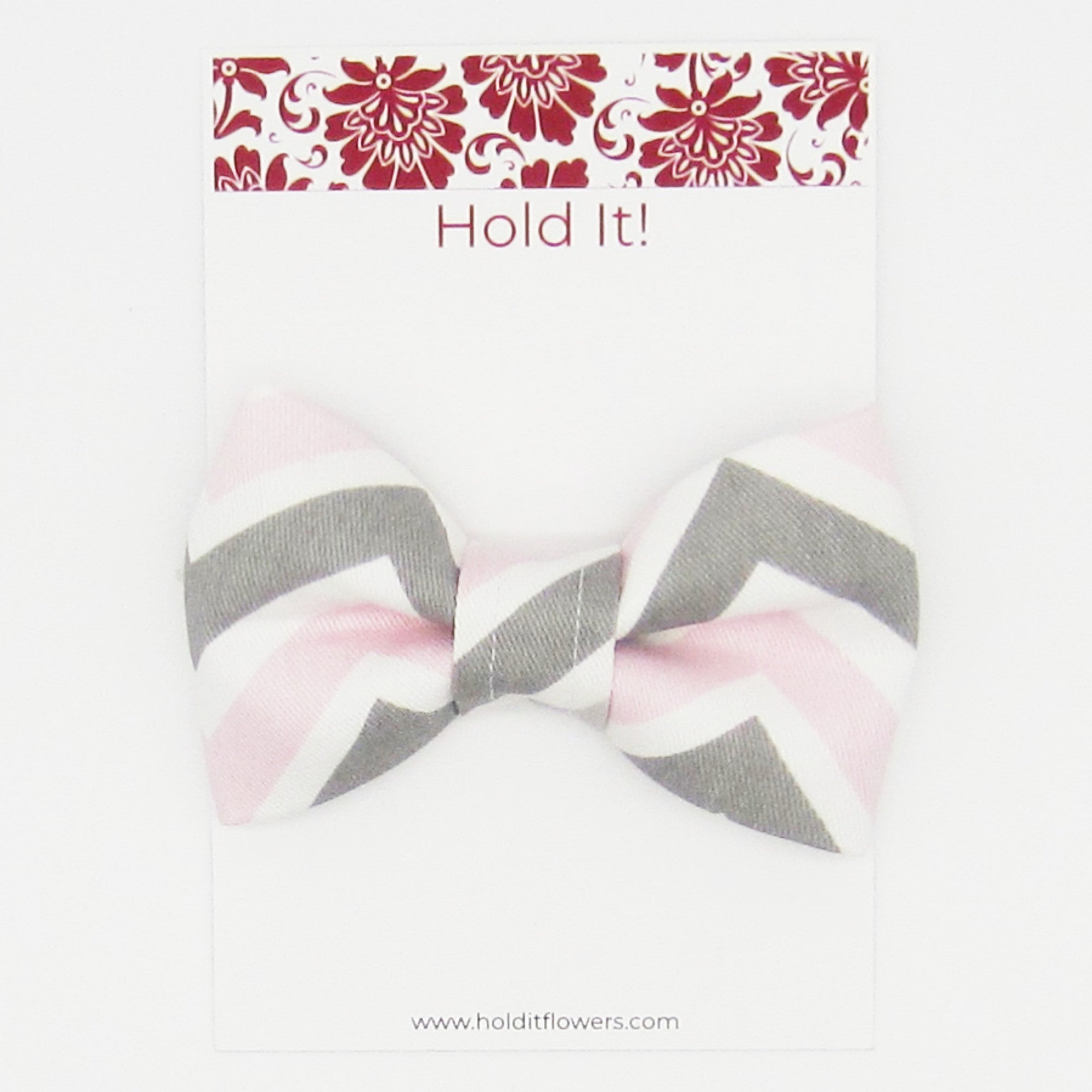 Pink & Grey Chevon Pet Bow Tie or Sailor Bow-4 Sizes Available
