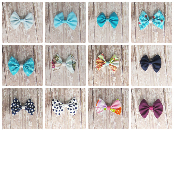 Dog Hair Bow in Blue Fabrics - Hold It!