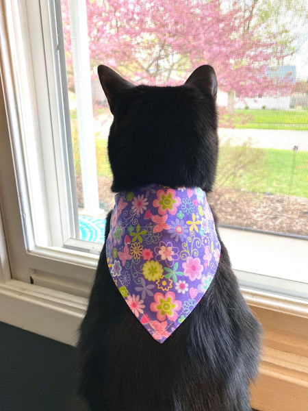 Navy Nautical Pet Bandana or Bow Tie-4 Sizes Fits Over Collar