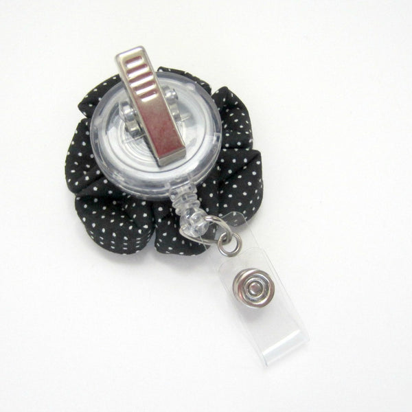 Pink Plaid Flower Retractable Badge Reel, ID Holder, Lanyard - Hold It!