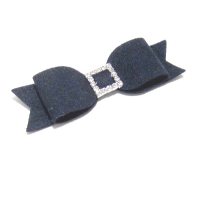 Felt and Rhinestone Tuxedo Bow Hair Clip - Hold It!