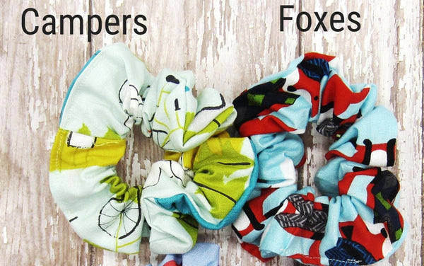 Set of 5 Turquoise Scrunchies