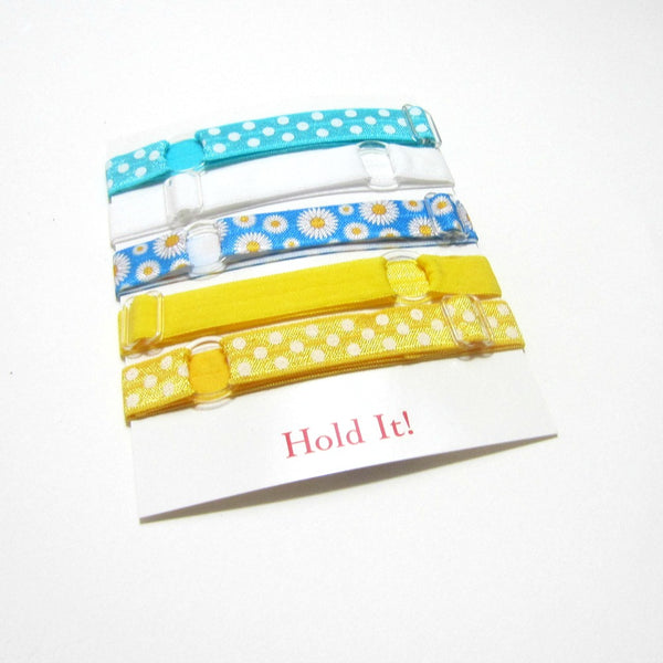 Adjustable Elastic Headband-Set of 5 Blue & Yellow - Hold It!