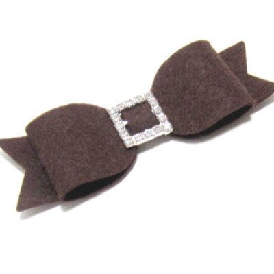 Felt and Rhinestone Tuxedo Bow Hair Clip - Hold It!