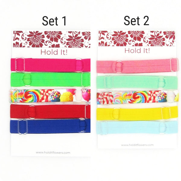 Choose from 2 Sets Adjustable Elastic Headband-Candyland - Hold It!
