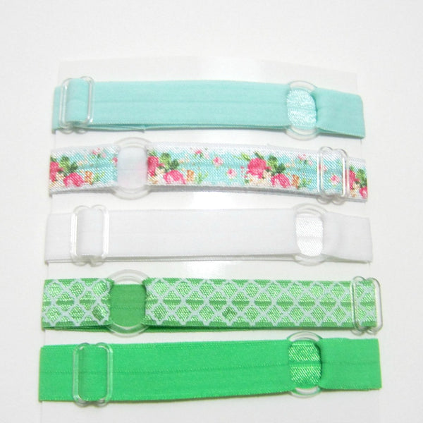 Adjustable Elastic Headband-Set of 5 Green Floral - Hold It!