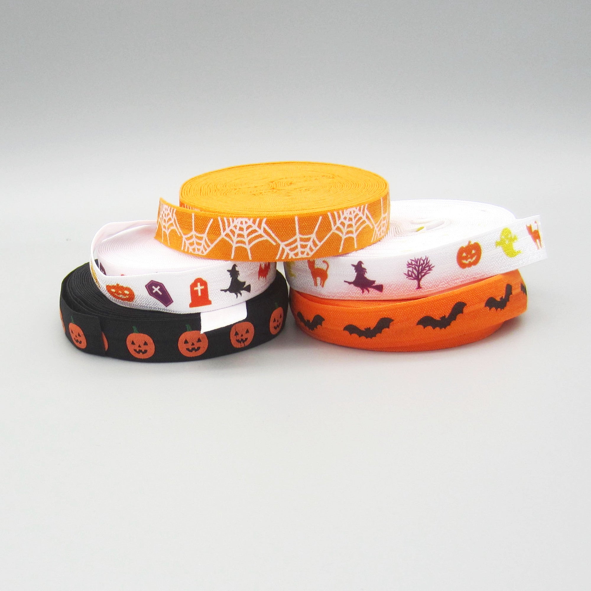 Supply Destash! 1 Yards Fold Over Elastic-5/8" Halloween Prints