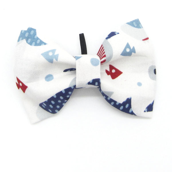 Red White & Blue Sharks Pet Bandana or Bow Tie-4 Sizes Fits Over Collar