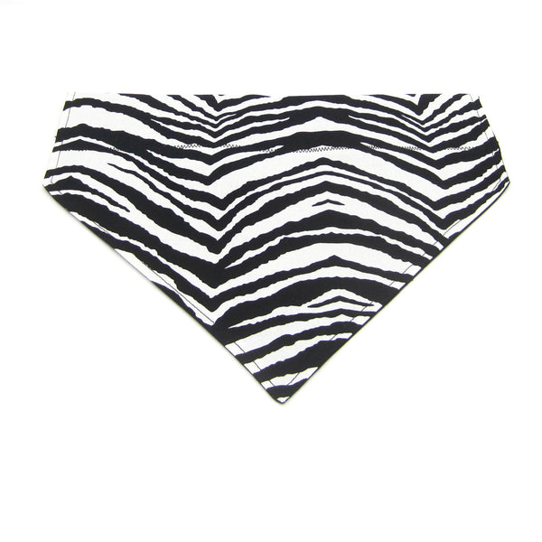 Black & White Zebra Pet Bandana or Bow Tie-4 Sizes Fits Over Collar