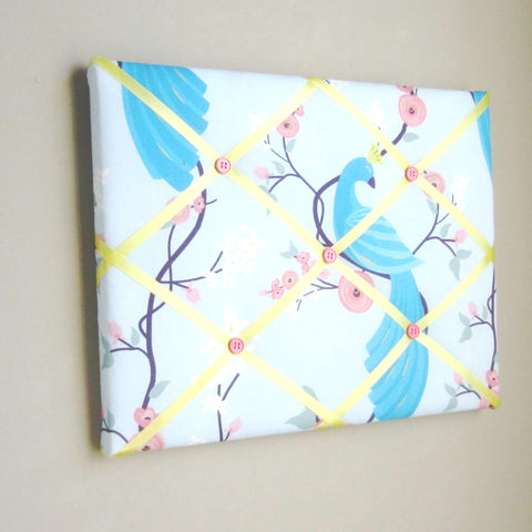 11"x14" Memory Board or Bow Holder-Blue, Yellow & Pink Birds