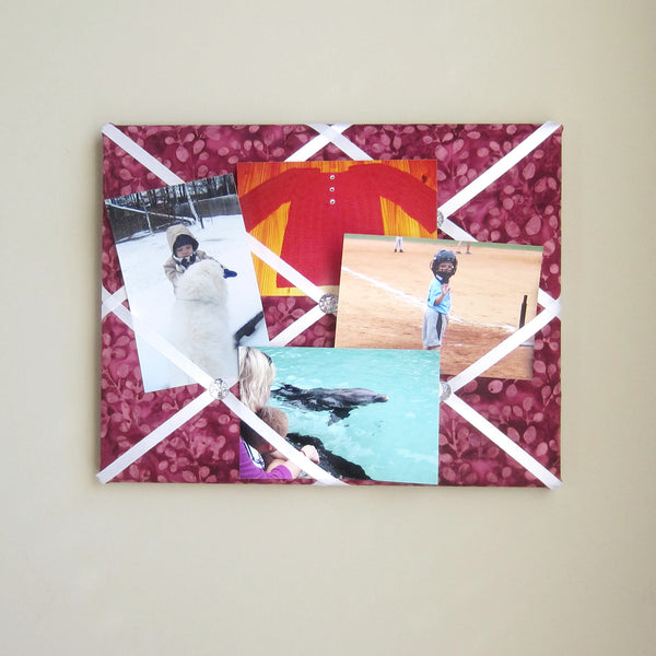 11"x14"  Memory Board or Bow Holder-Mulberry & White