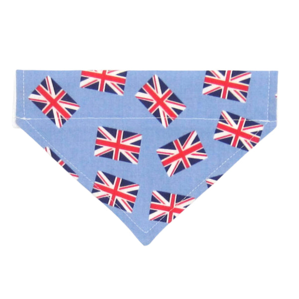 Blue Union Jack Pet Bandana- Fits Over Collar 4 Sizes Available