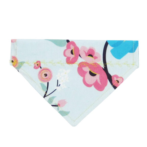 Blue & Pink Floral Pet Bandana- Fits Over Collar 4 Sizes Available
