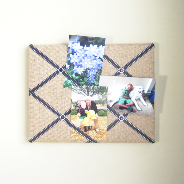 11"x14"  Memory Board or Bow Holder-Burlap & Black