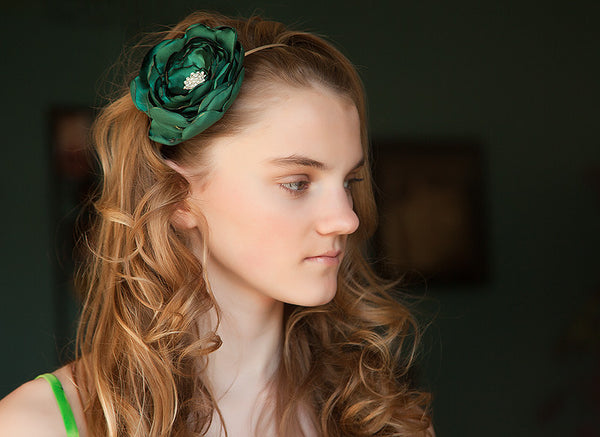 Satin Fabric Flower Metal Headband-Available in 30 Colors! - Hold It!