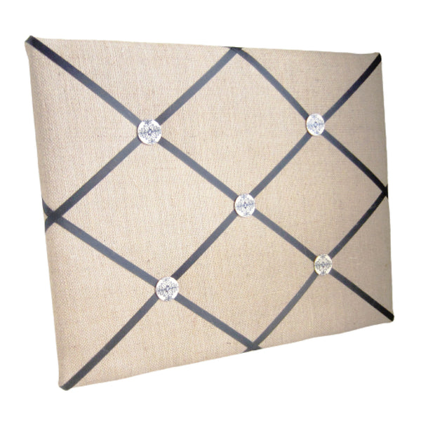 16"x20" Memory Board or Bow Holder-Burlap & Black