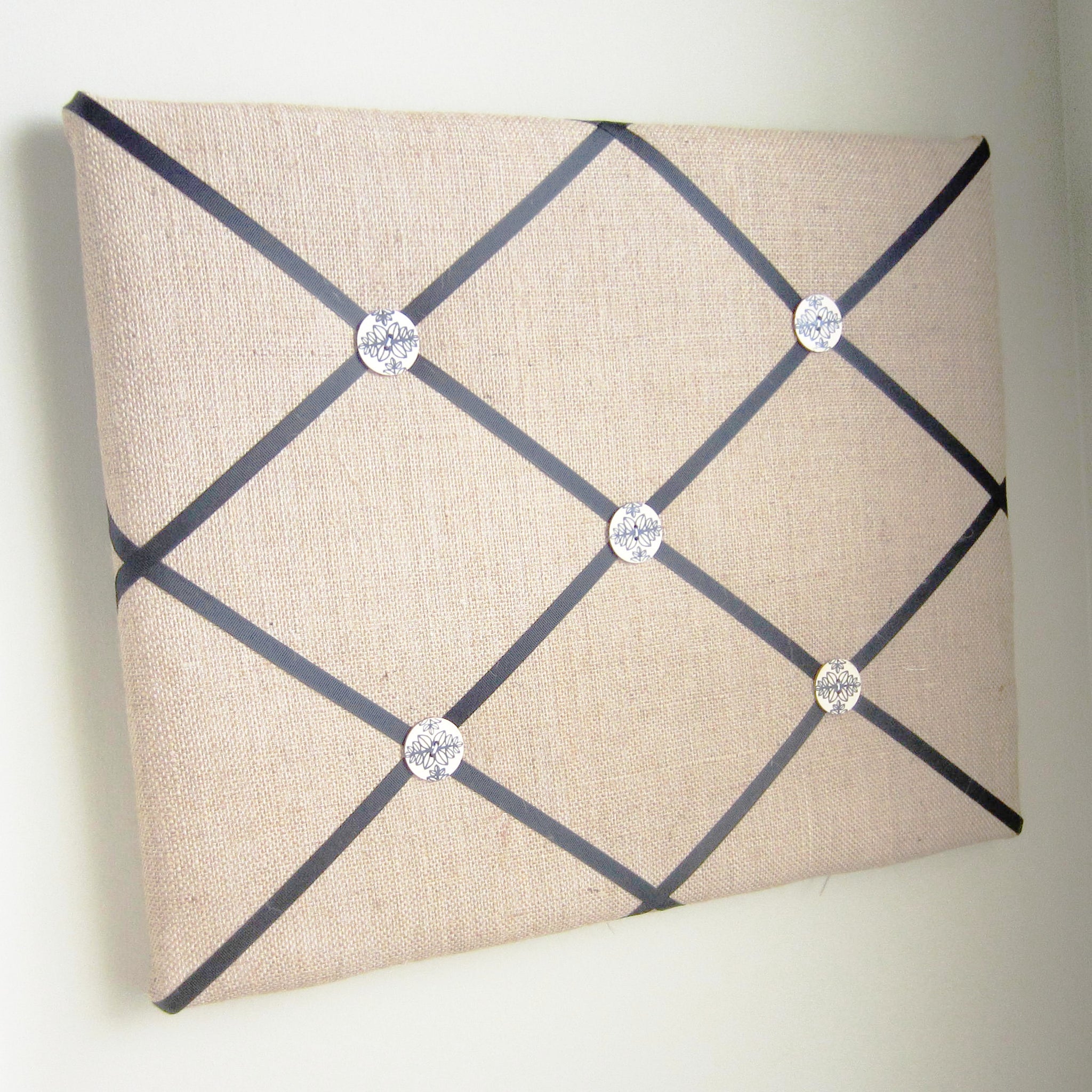 16"x20" Memory Board or Bow Holder-Burlap & Black