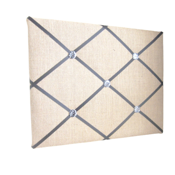 16"x20" Memory Board or Bow Holder-Burlap & Black