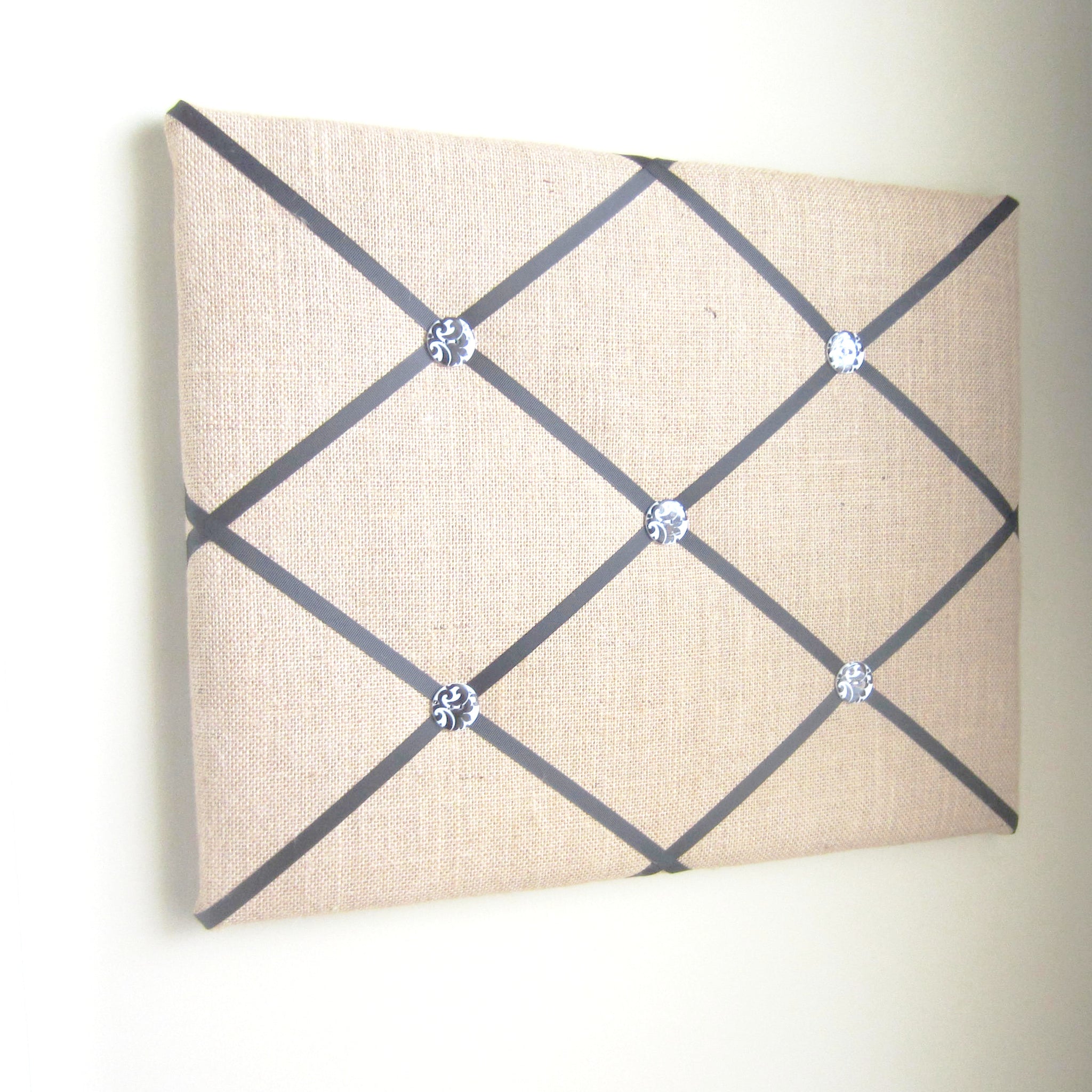 16"x20" Memory Board or Bow Holder-Burlap & Black
