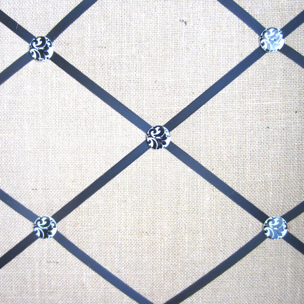 16"x20" Memory Board or Bow Holder-Burlap & Black