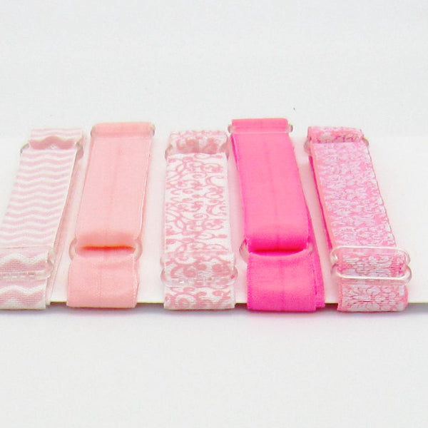 Adjustable Elastic Headband-Set of 5 Hot Pink Damask - Hold It!