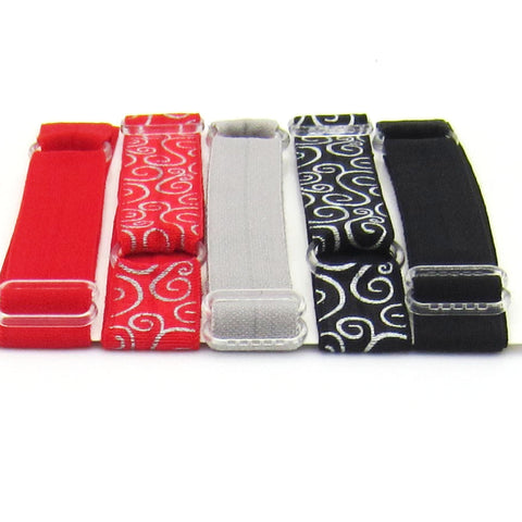 Adjustable Elastic Headband-Set of 5 Black & Red - Hold It!