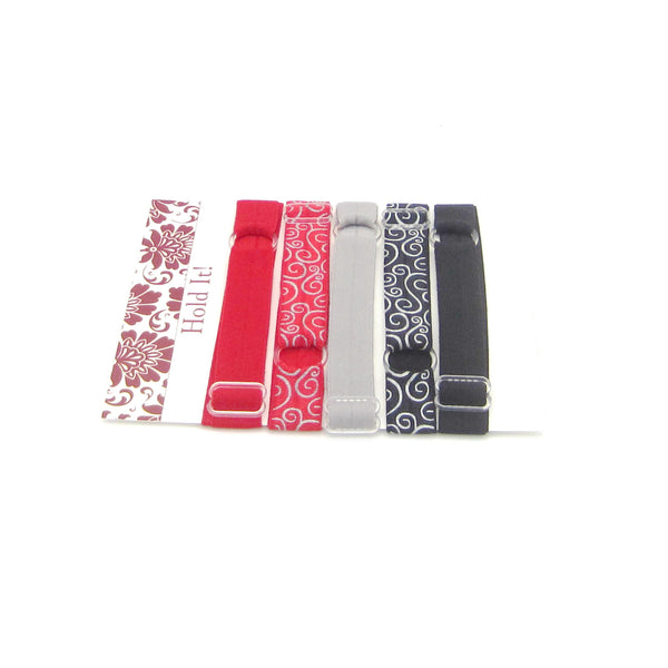 Adjustable Elastic Headband-Set of 5 Black & Red