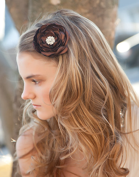 Satin Fabric Flower Hair Clip-Available in 35 Colors! - Hold It!