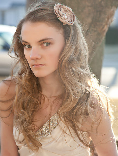 Satin Fabric Flower Hair Clip-Available in 35 Colors! - Hold It!