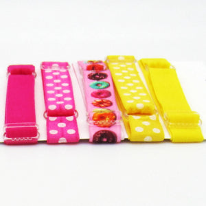 Choose from 2 Sets Adjustable Elastic Headband-Donuts Pink, Yellow, Orange, Blue