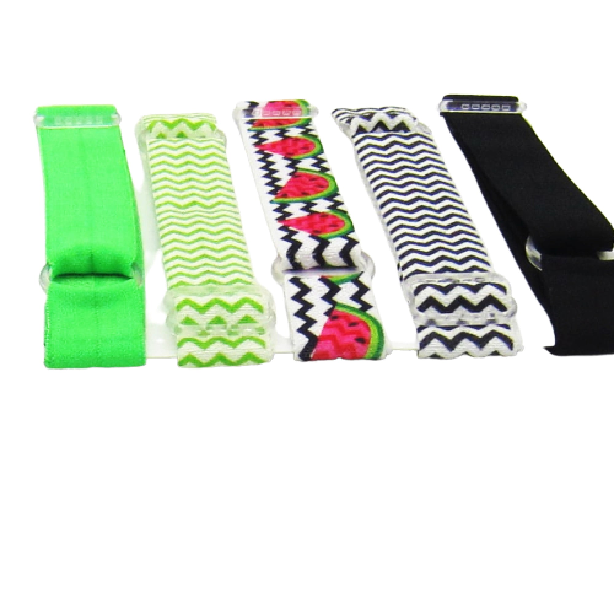 Adjustable Elastic Headband-Set of 5 Chevron Watermelon